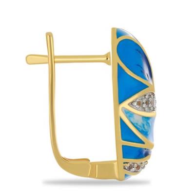 STERLING SILVER AFRICAN WHITE TOPAZ ENAMEL EARRINGS – BULK SUPPLIER JEWELPIN